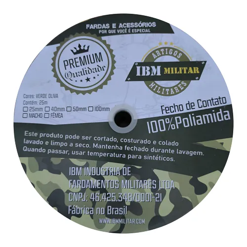 ROLO DE FECHO DE CONTATO ADESIVO 100MMx25M