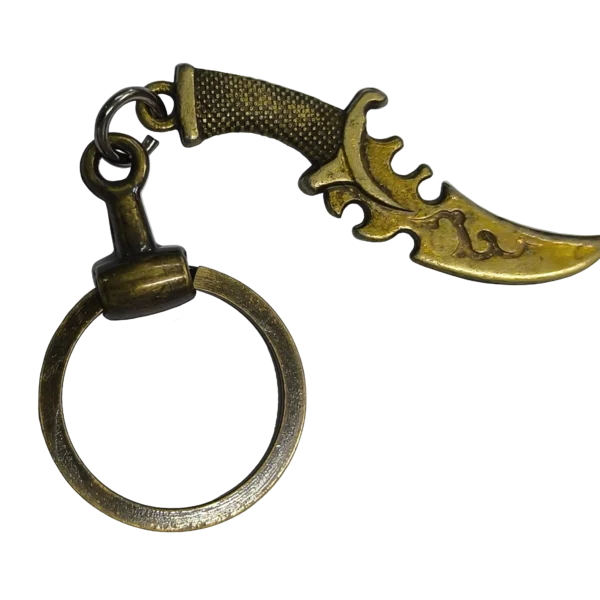 CHAVEIRO FACA METAL OURO VELHO