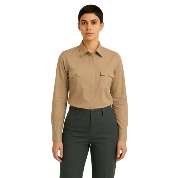 CAMISA BEGE PASSEIO FEM M/L MOD. NOVO