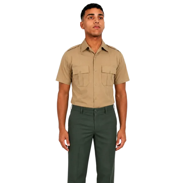 CAMISA BEGE PASSEIO MASC MOD. NOVO M/C